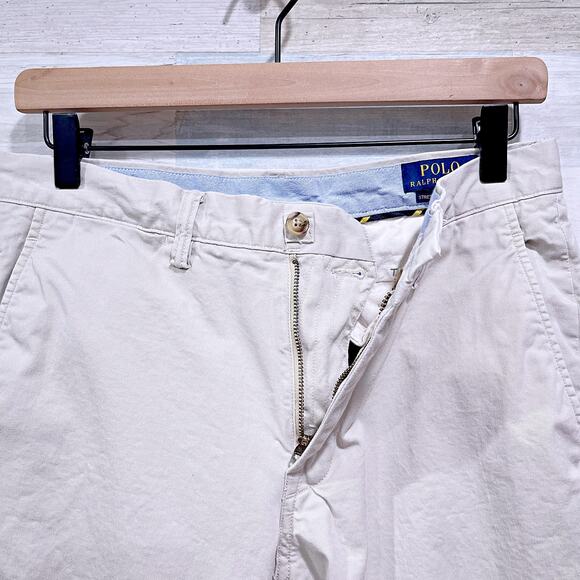 POLO Ralph Lauren Stretch Straight Fit Chino Pants Beige Flat Front Mens 30x32 - Picture 3 of 9